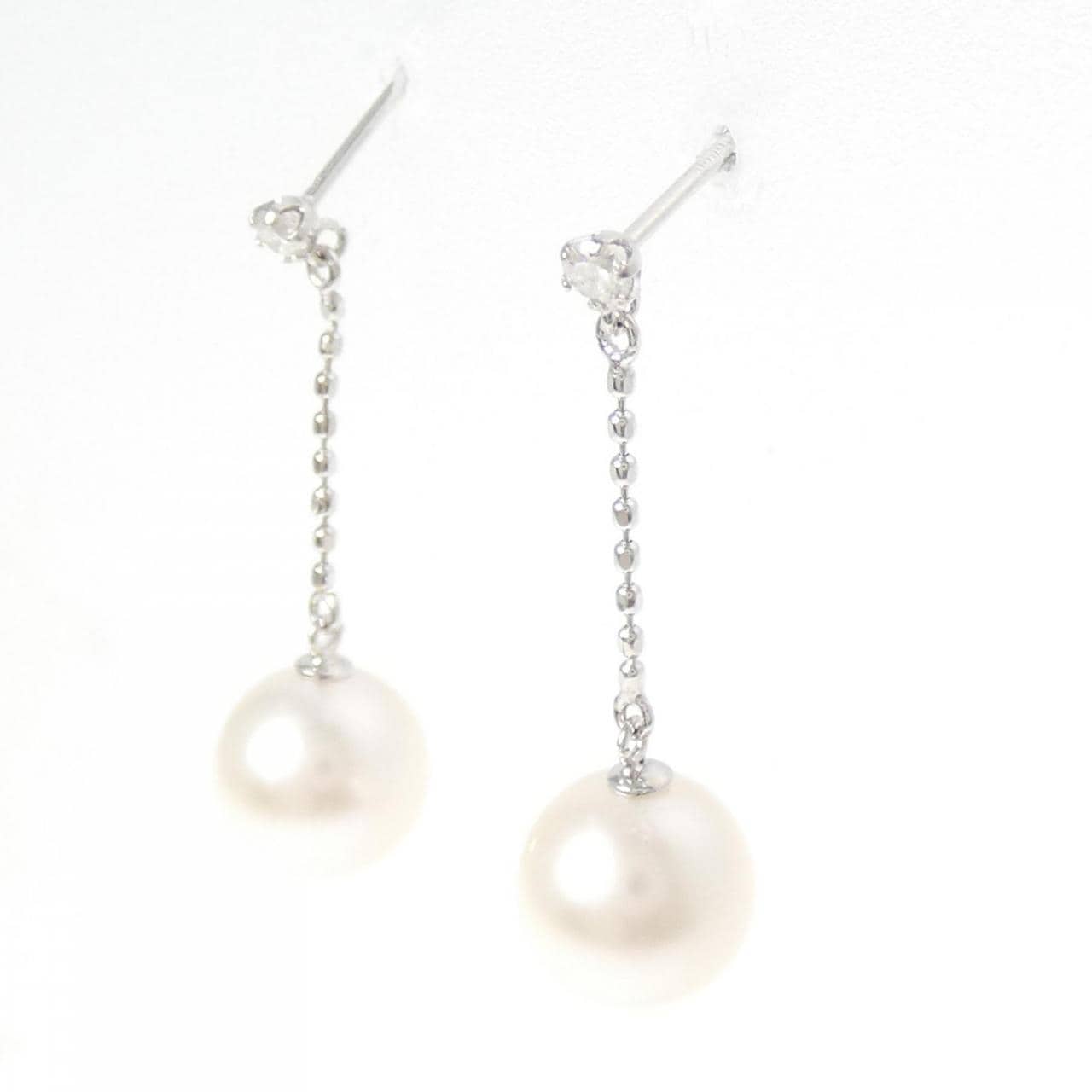 K18WG アコヤパール ピアス 7.2mm