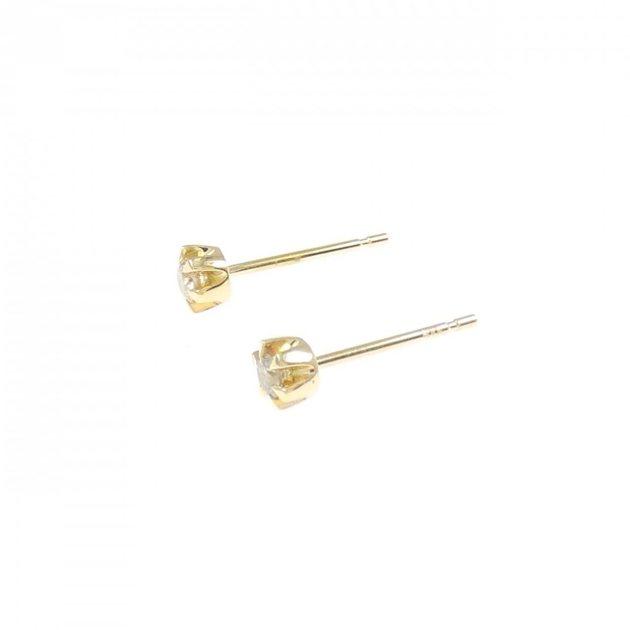 K18YG ソリティア ダイヤモンド ピアス 0.10CT
