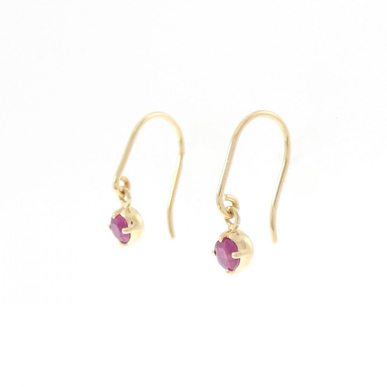 K18YG ルビー ピアス