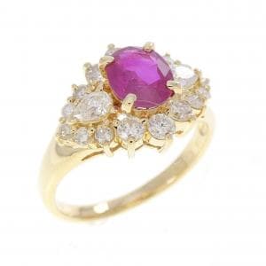 K18YG ルビー リング 0.93CT
