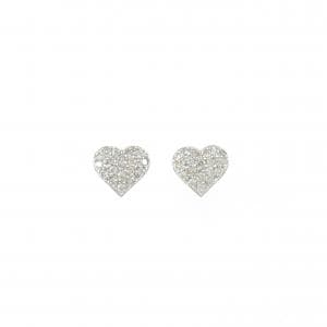 K18WG ハート ダイヤモンド ピアス 0.26CT