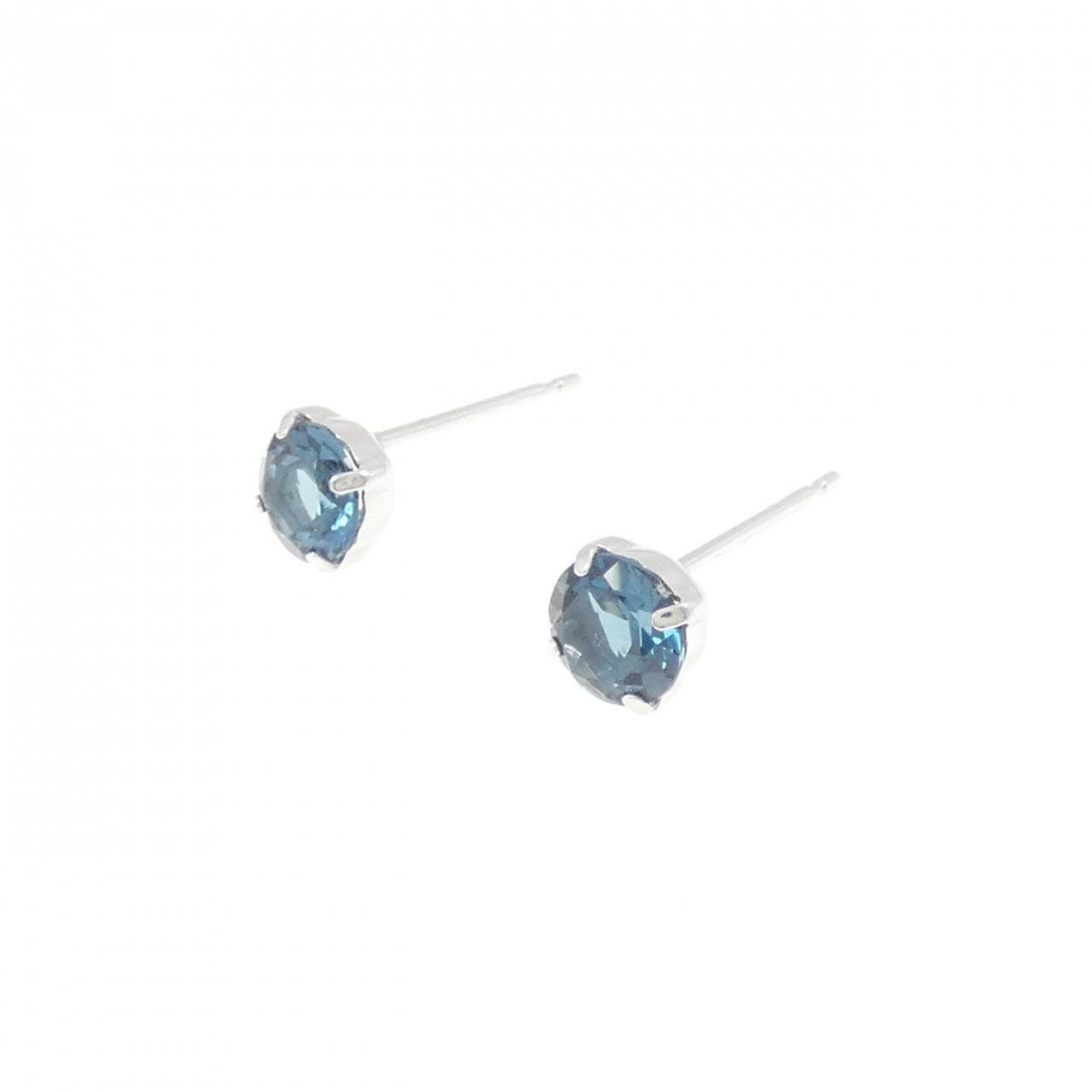 【新品】PT900 ブルートパーズ ピアス 0.90CT