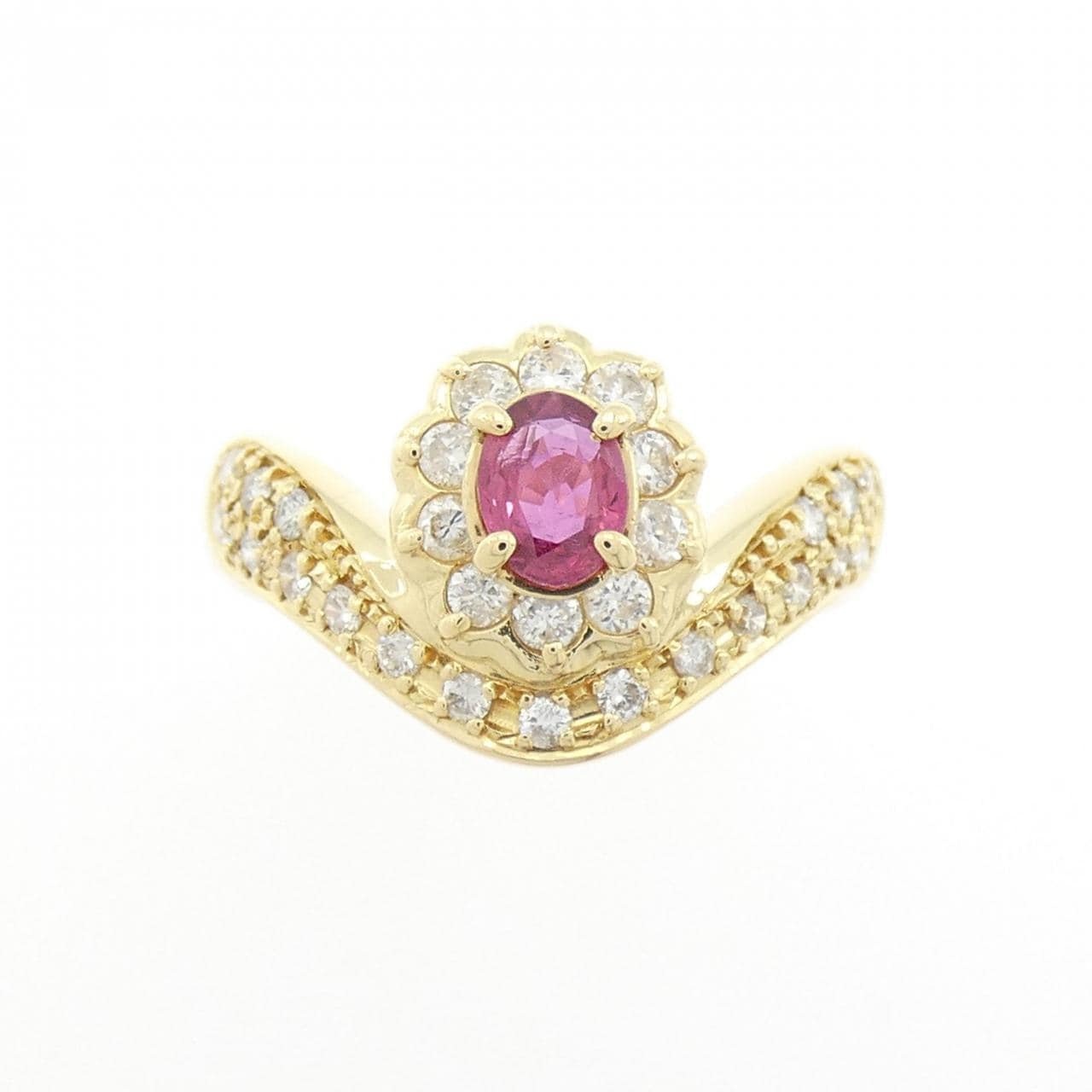 K18YG ルビー リング 0.32CT