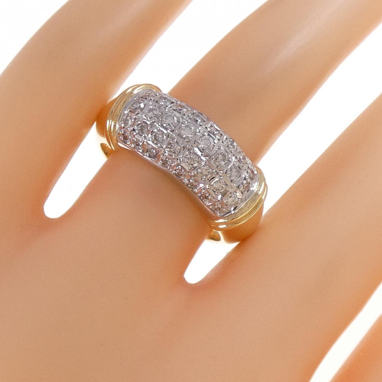 K18YG/PT900 ダイヤモンド リング 0.70CT
