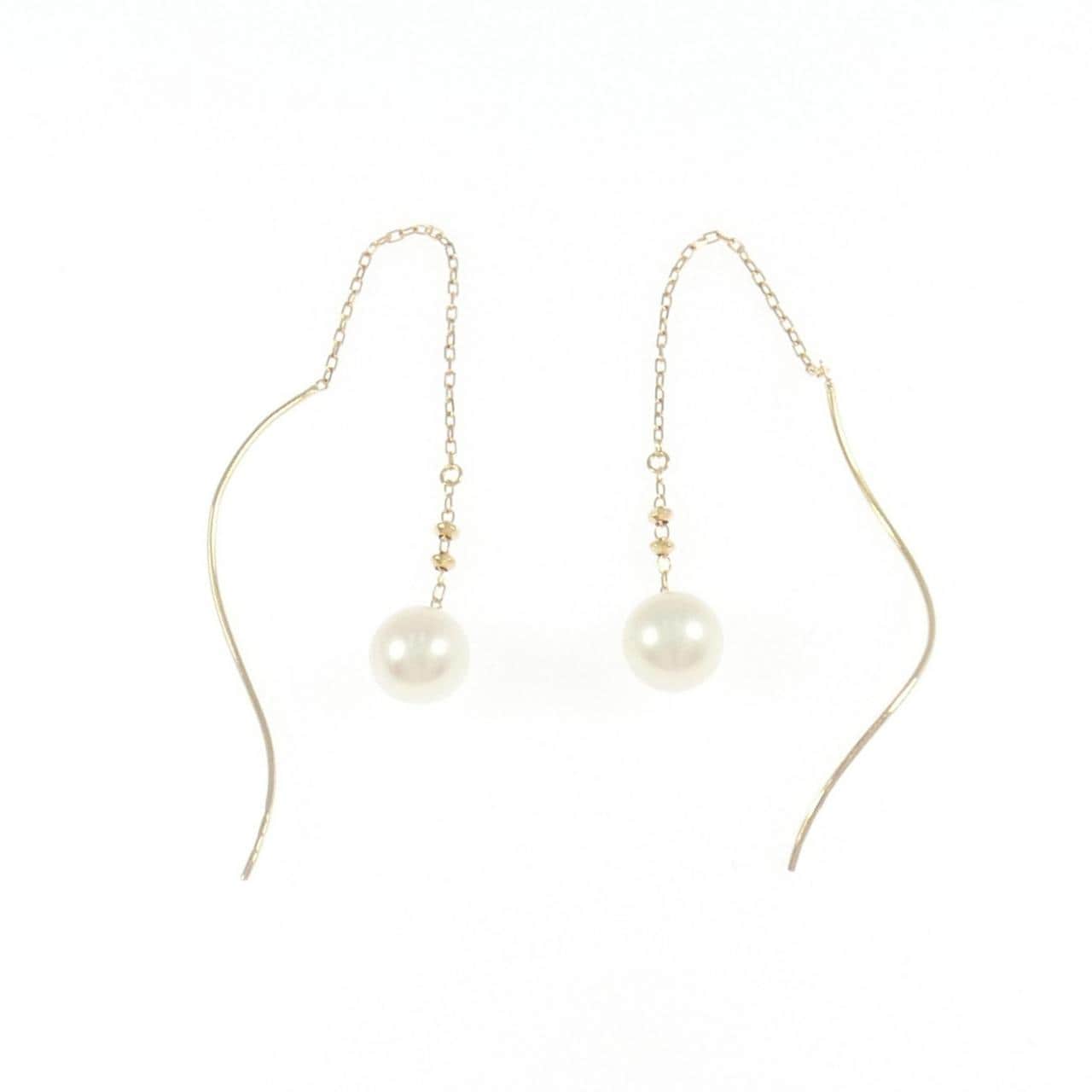 K18PG 淡水パール ピアス 6.1mm
