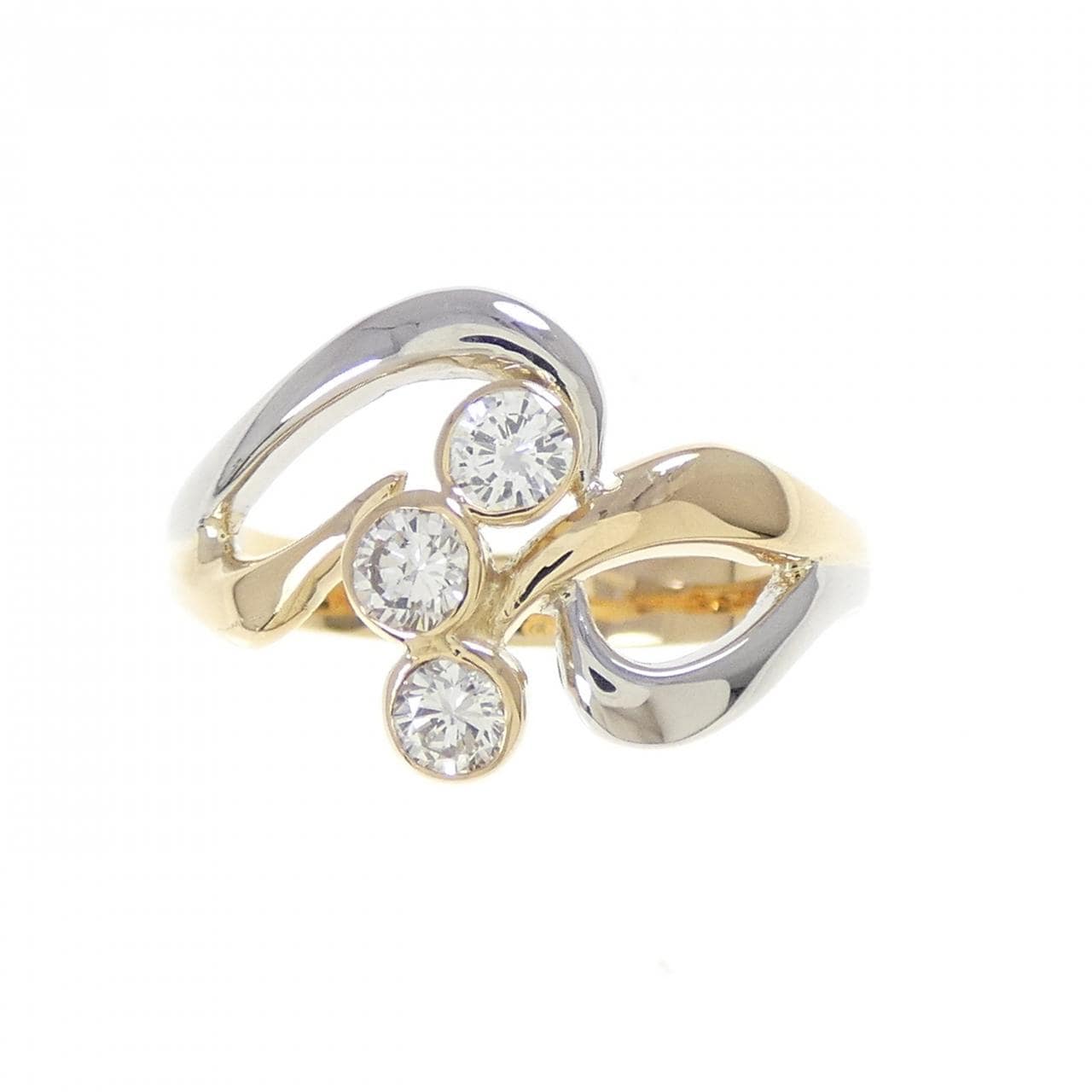 K18YG/PT900 ダイヤモンド リング 0.30CT