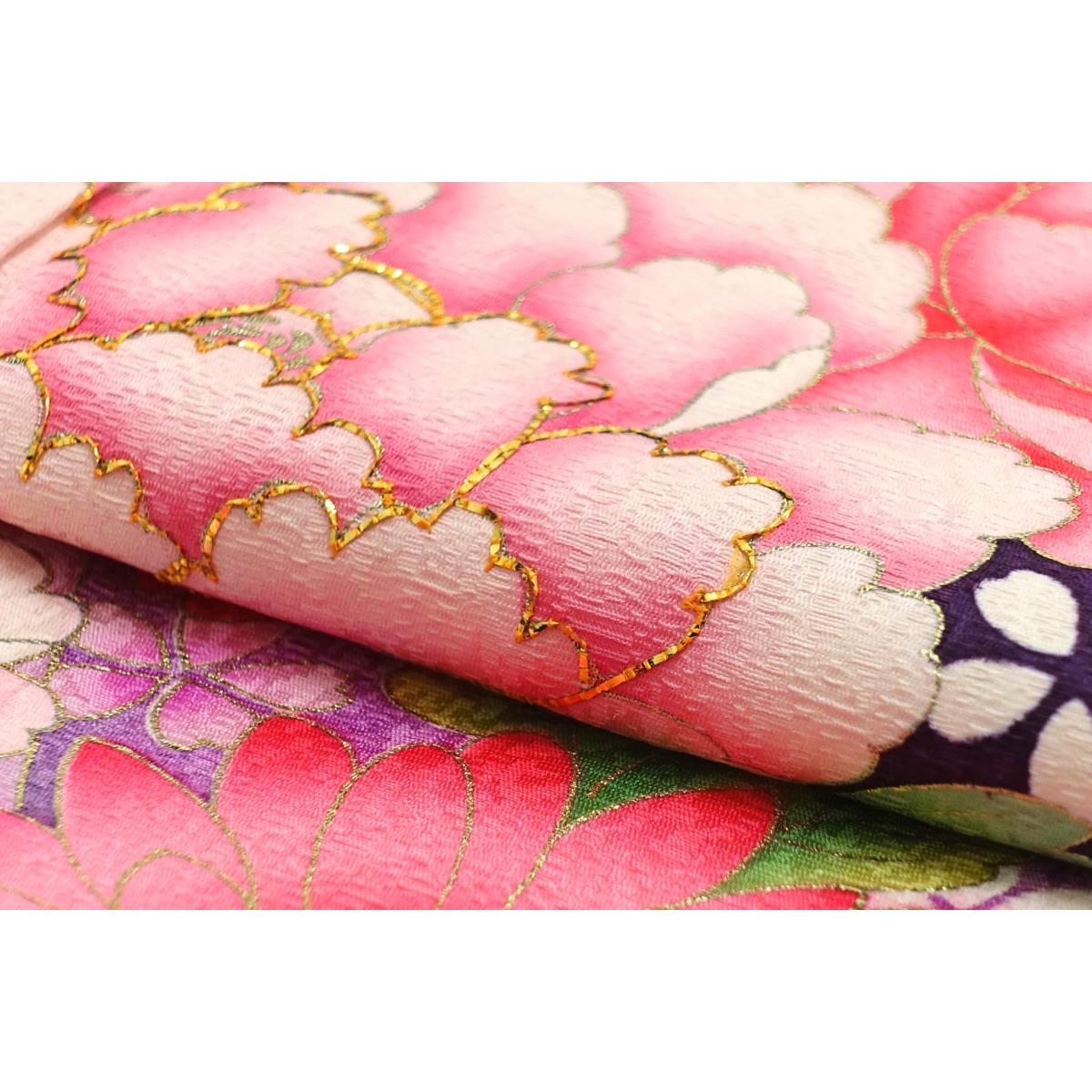 KOMEHYO｜Furisode (long-sleeved kimono): Yuzen gold-embroidery