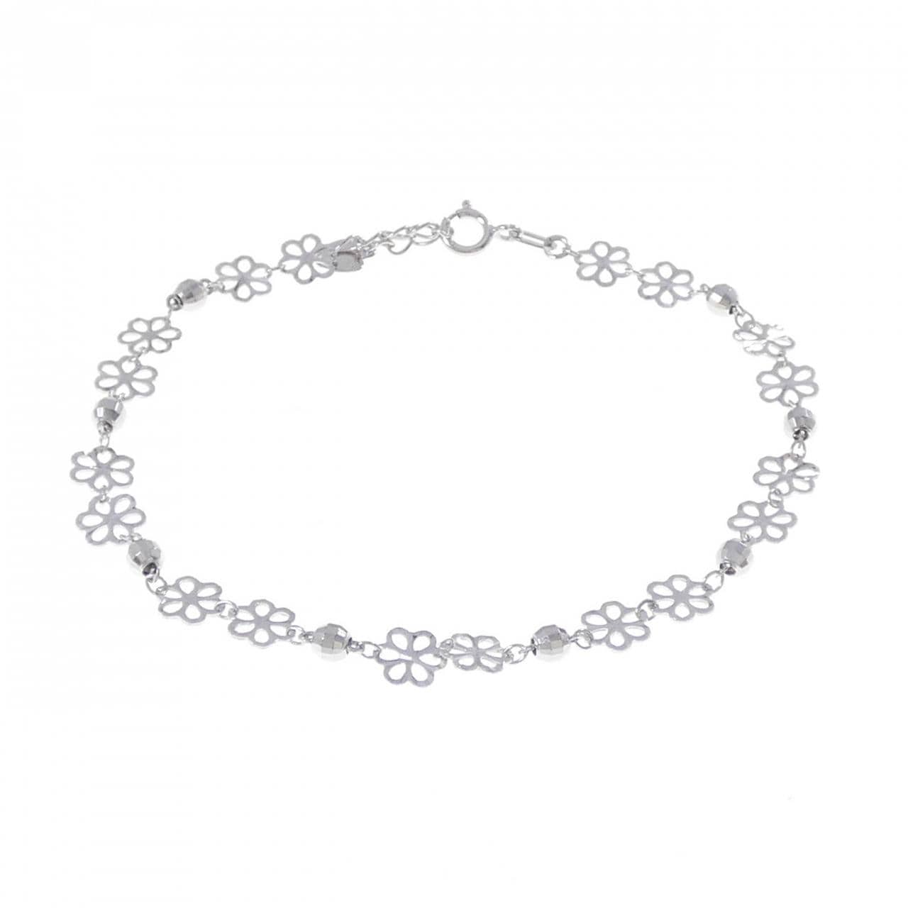 750WG フラワー ブレスレット