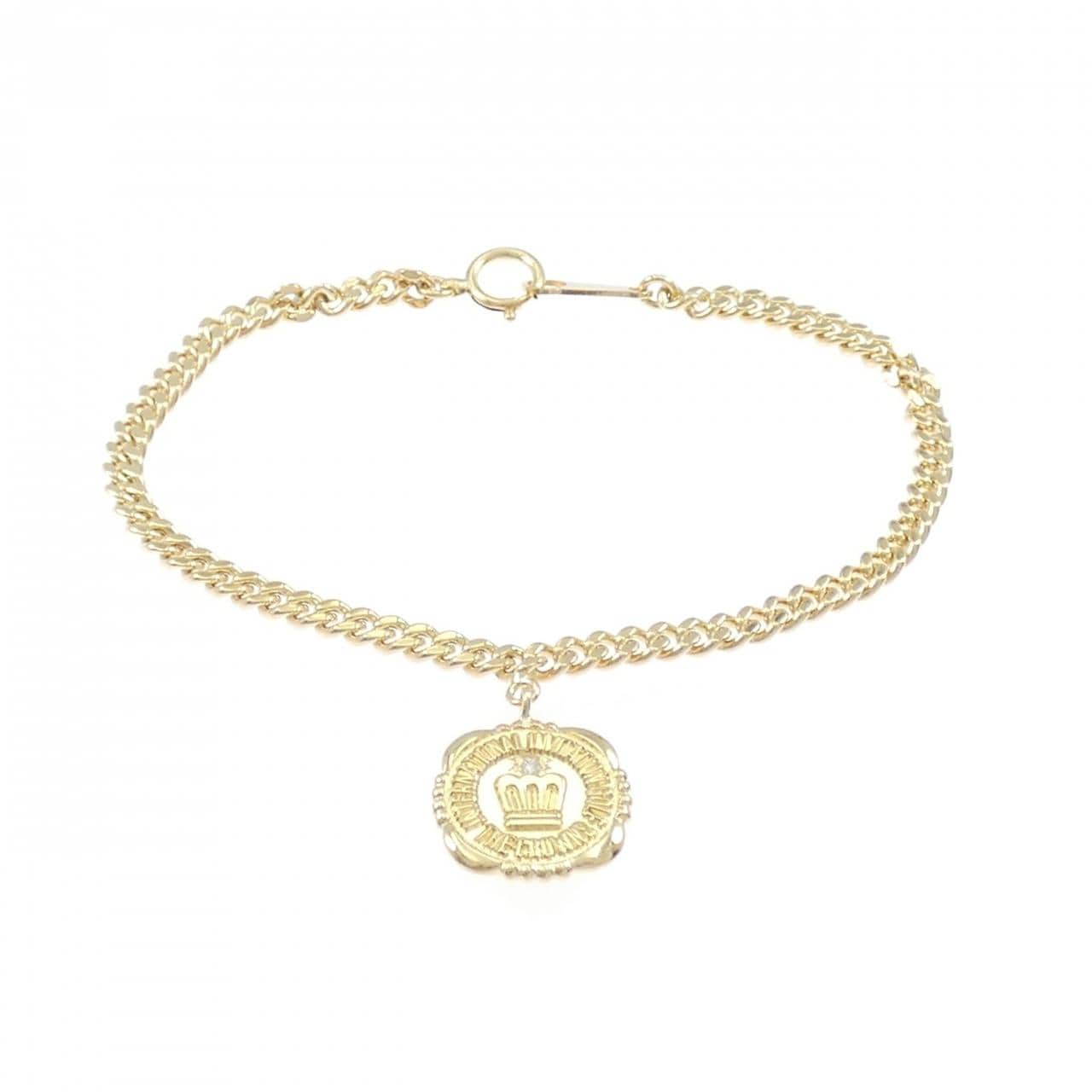 K18YG皇冠鑽石手鍊，0.02克拉