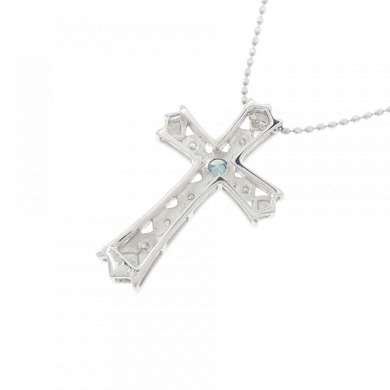 K18WG クロス ダイヤモンド ネックレス 0.15CT