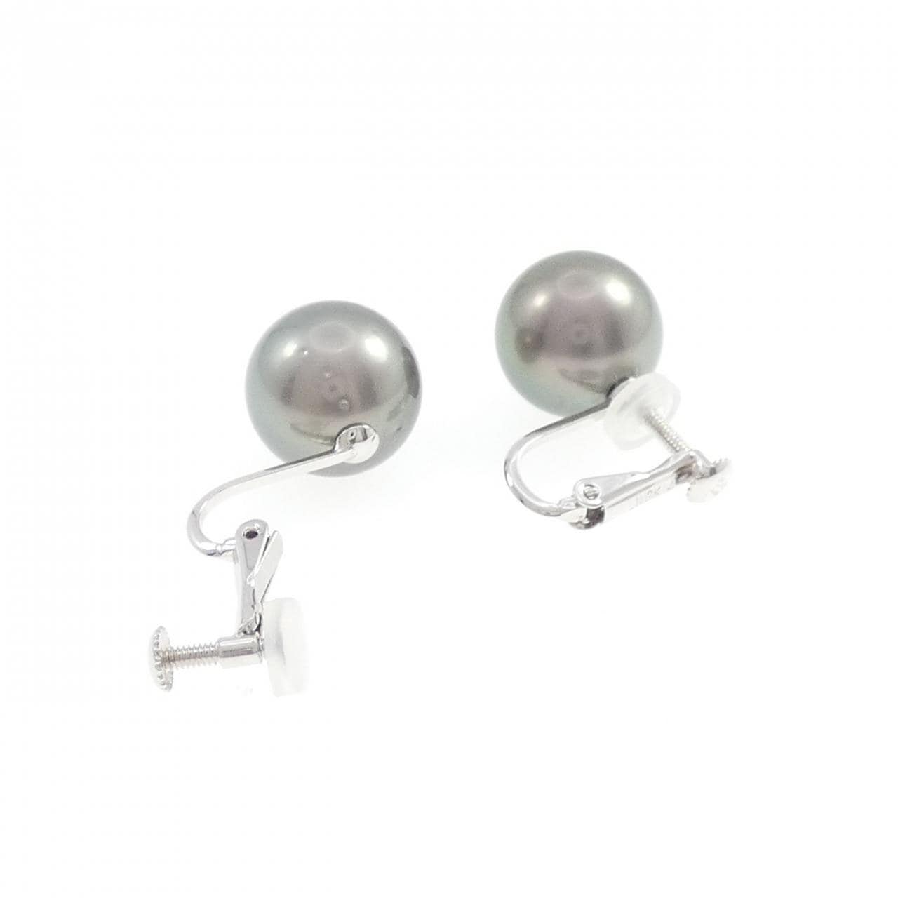 K14WG 黒蝶パール イヤリング 10.8mm