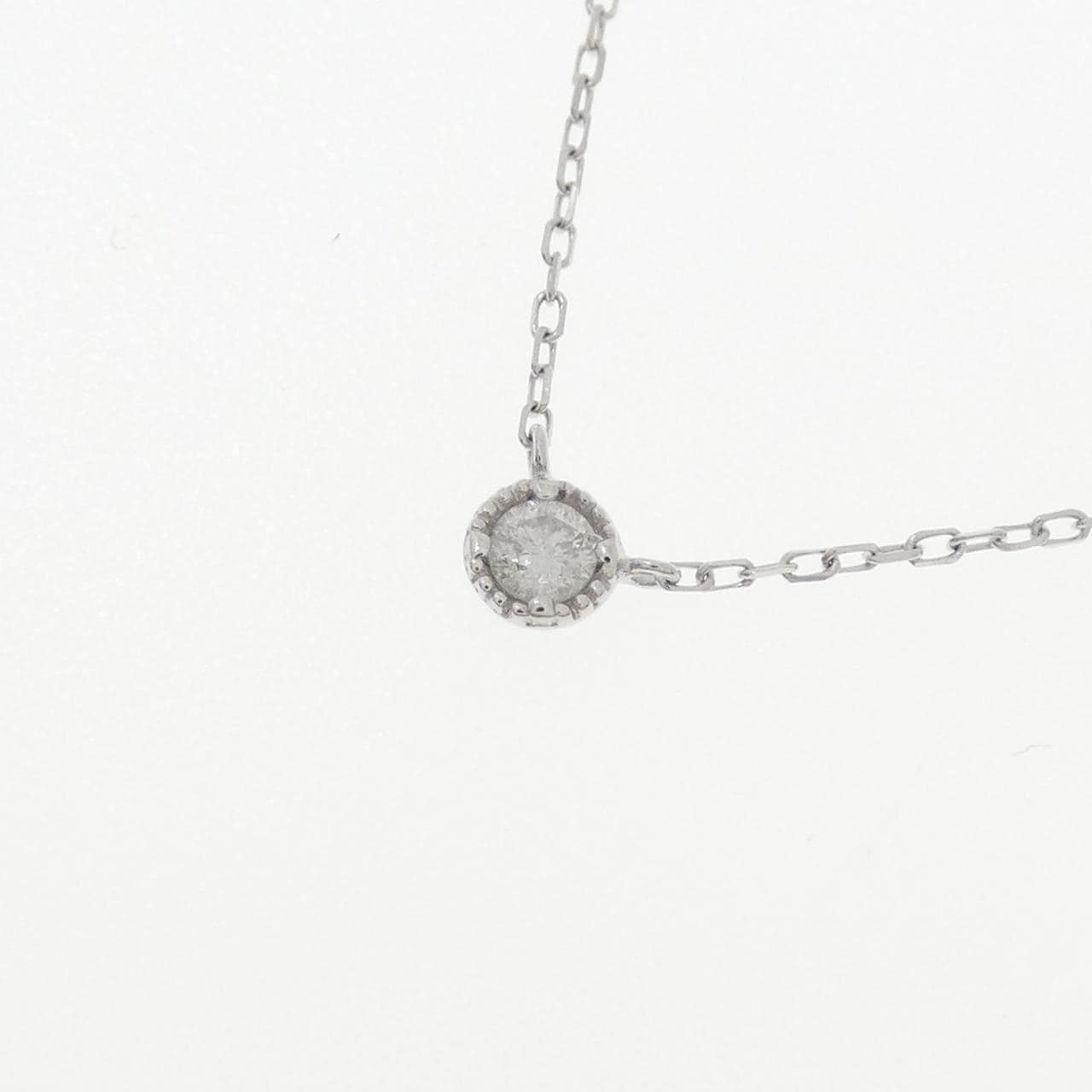 K10WG ソリティア ダイヤモンド ネックレス 0.08CT
