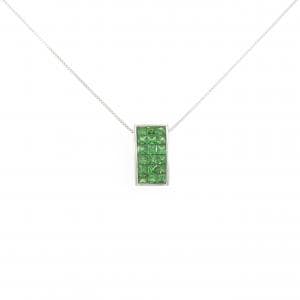 K18WG グリーンガーネット ネックレス 0.77CT