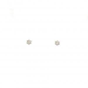 PT900 ソリティア ダイヤモンド ピアス 0.10CT