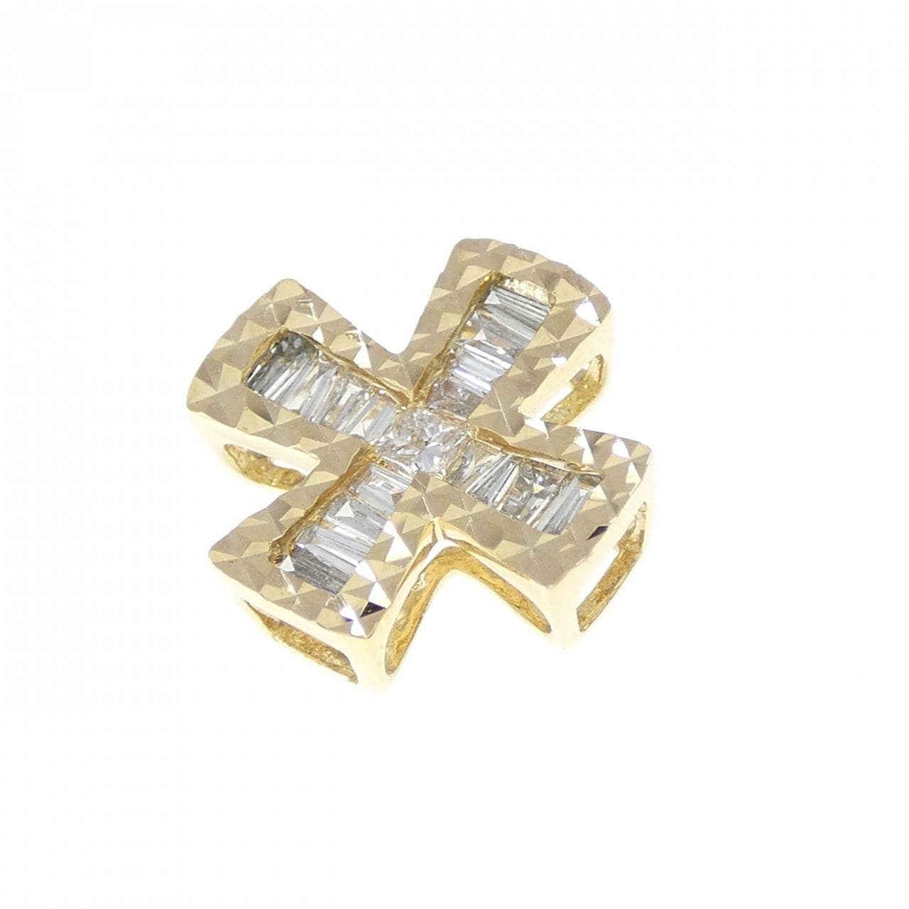 K18YG クロス ダイヤモンド ペンダント 0.20CT