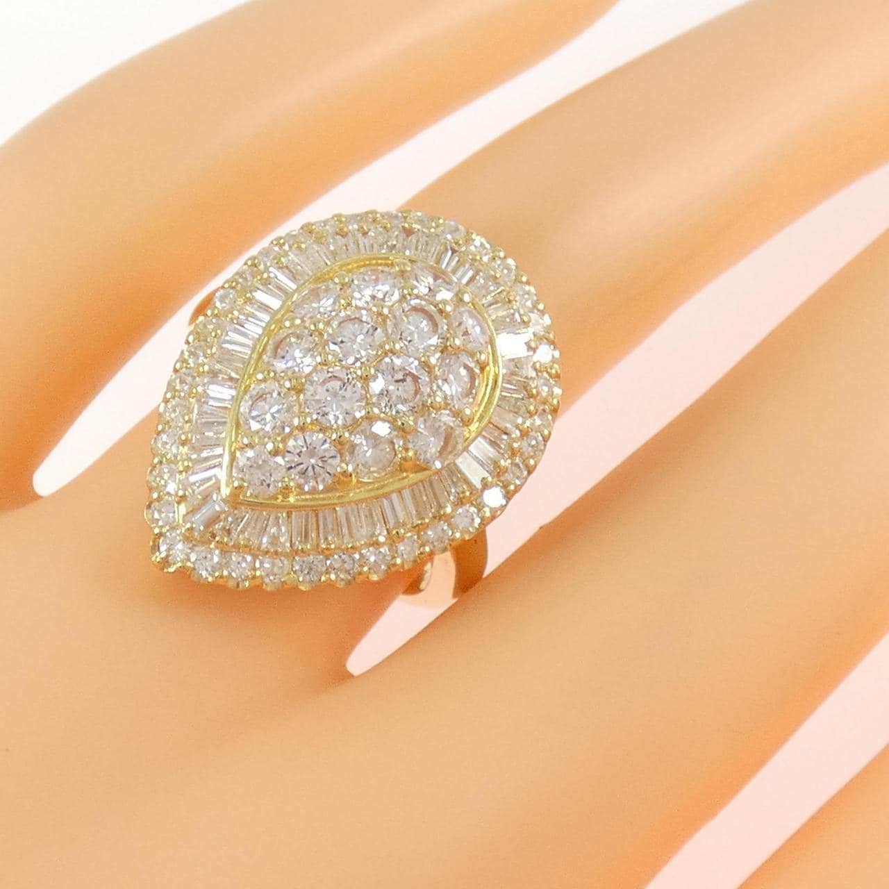 K18YG ダイヤモンド リング 2.40CT