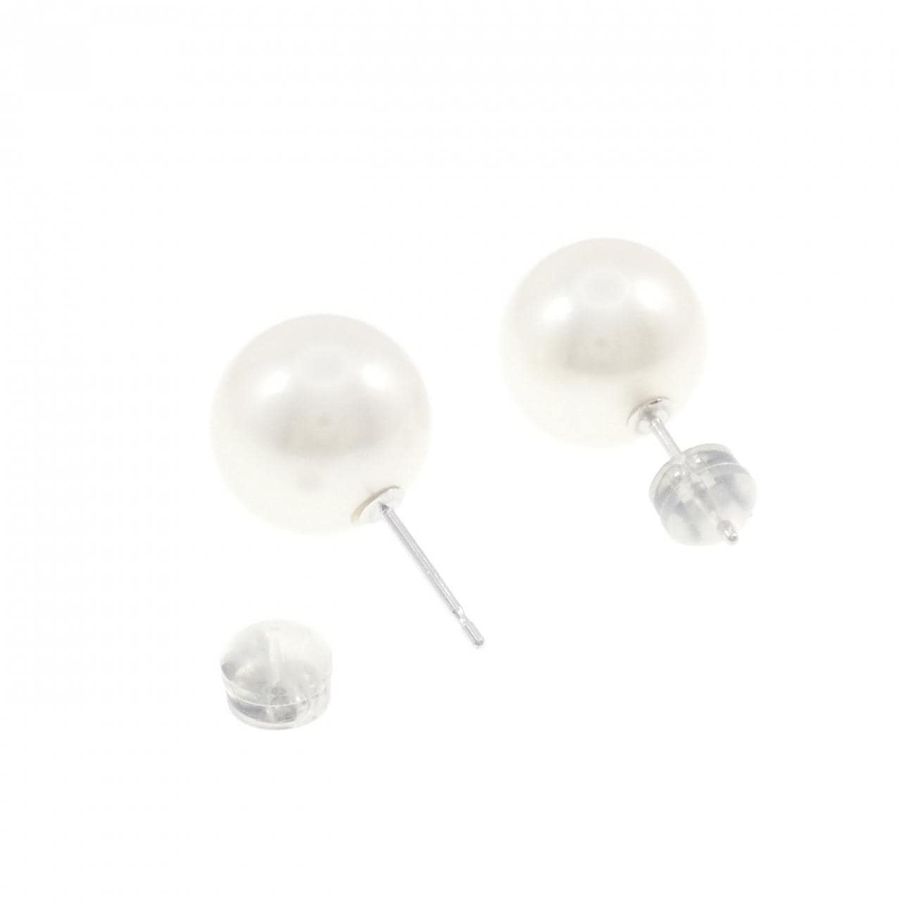 K18WG 白蝶パール ピアス 12.5mm