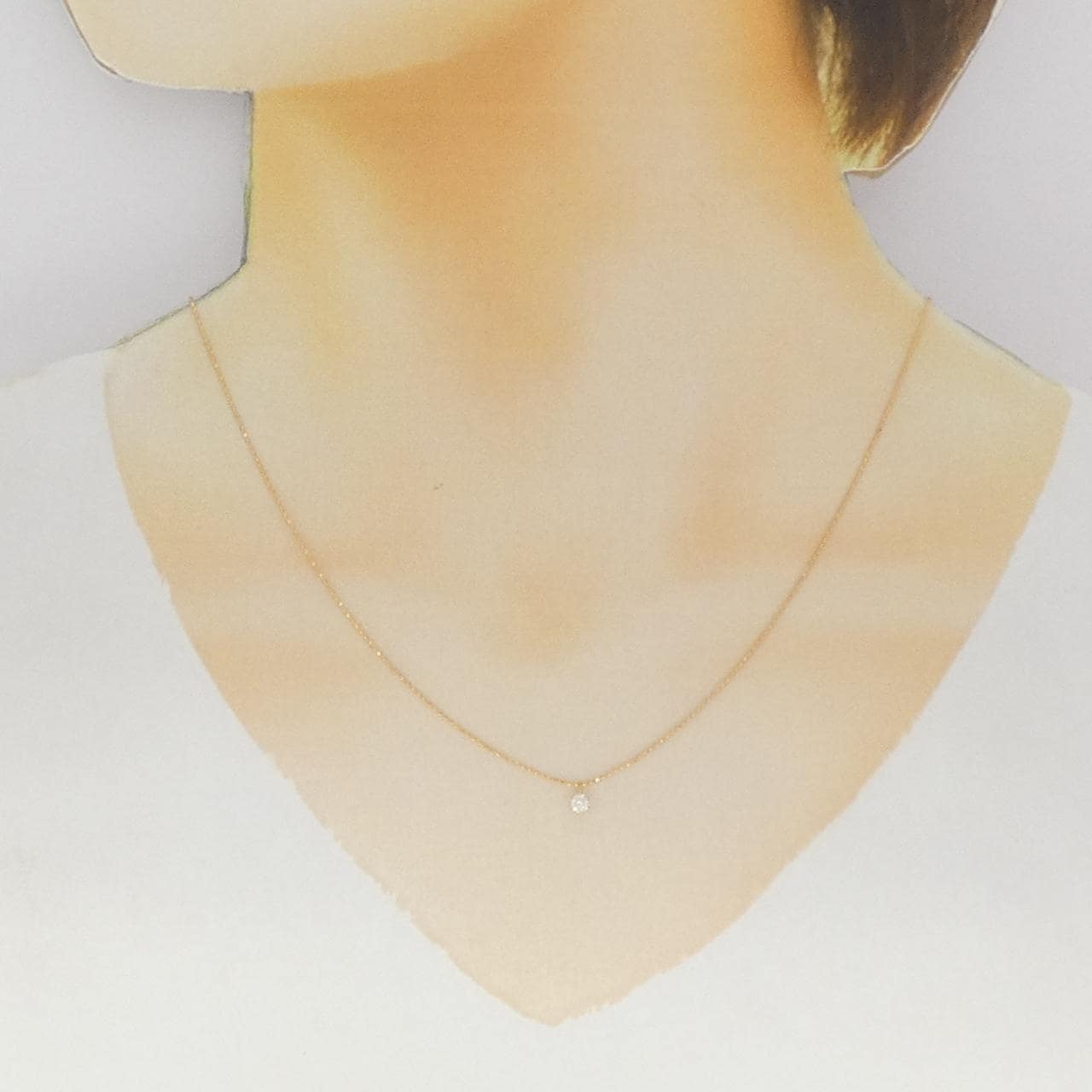 K18PG ソリティア ダイヤモンド ネックレス 0.10CT