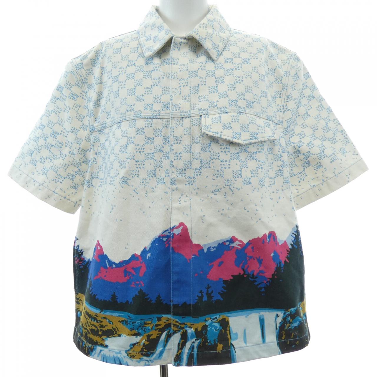 ルイヴィトン LOUIS VUITTON ランドスケープショートスリーブデニムシャツ HNS18WNW3 S/Sシャツ