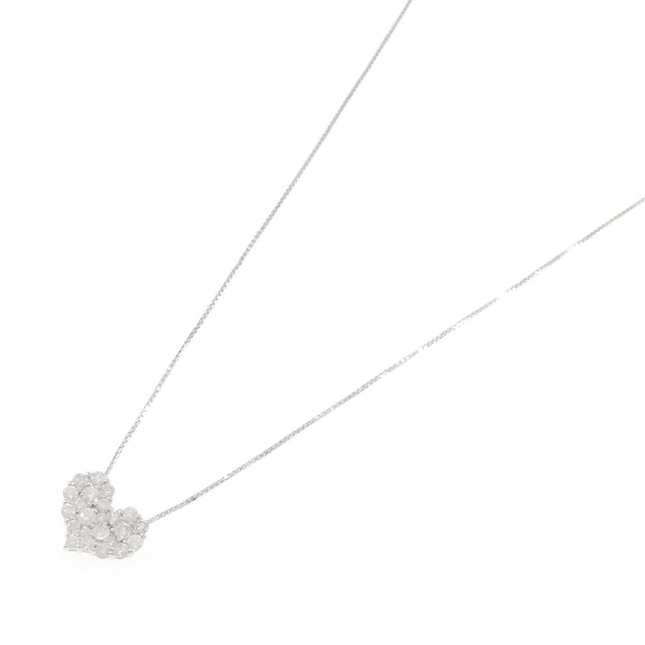 K14WG ハート ダイヤモンド ネックレス 1.00CT