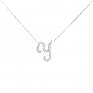 18KWG/K18WG イニシャルY ダイヤモンド ネックレス 0.29CT