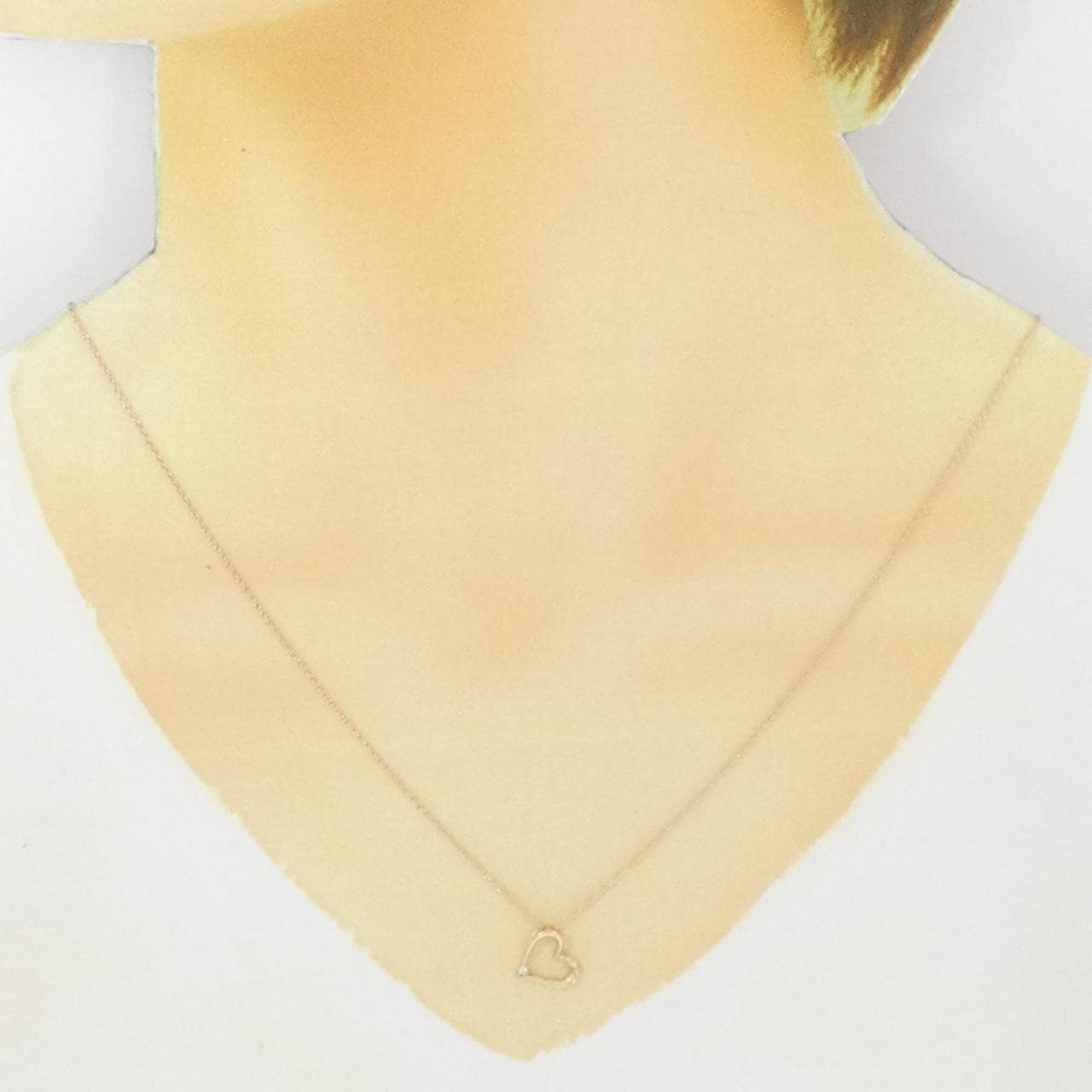 K10PG ハート ダイヤモンド ネックレス 0.01CT