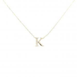 K18YG イニシャルK ダイヤモンド ネックレス
