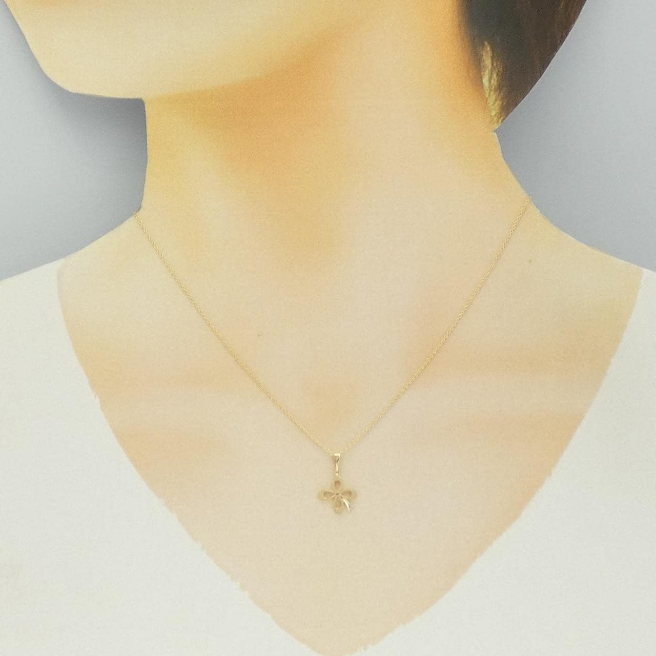 K18YG クローバー ネックレス