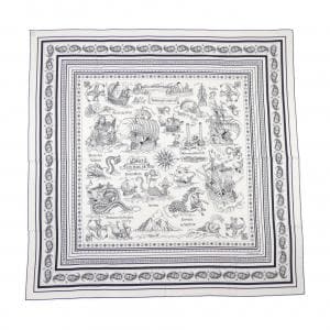エルメス HERMES TATOUAGES MARINS BANDANA H243374S カレジェアン140 ショール