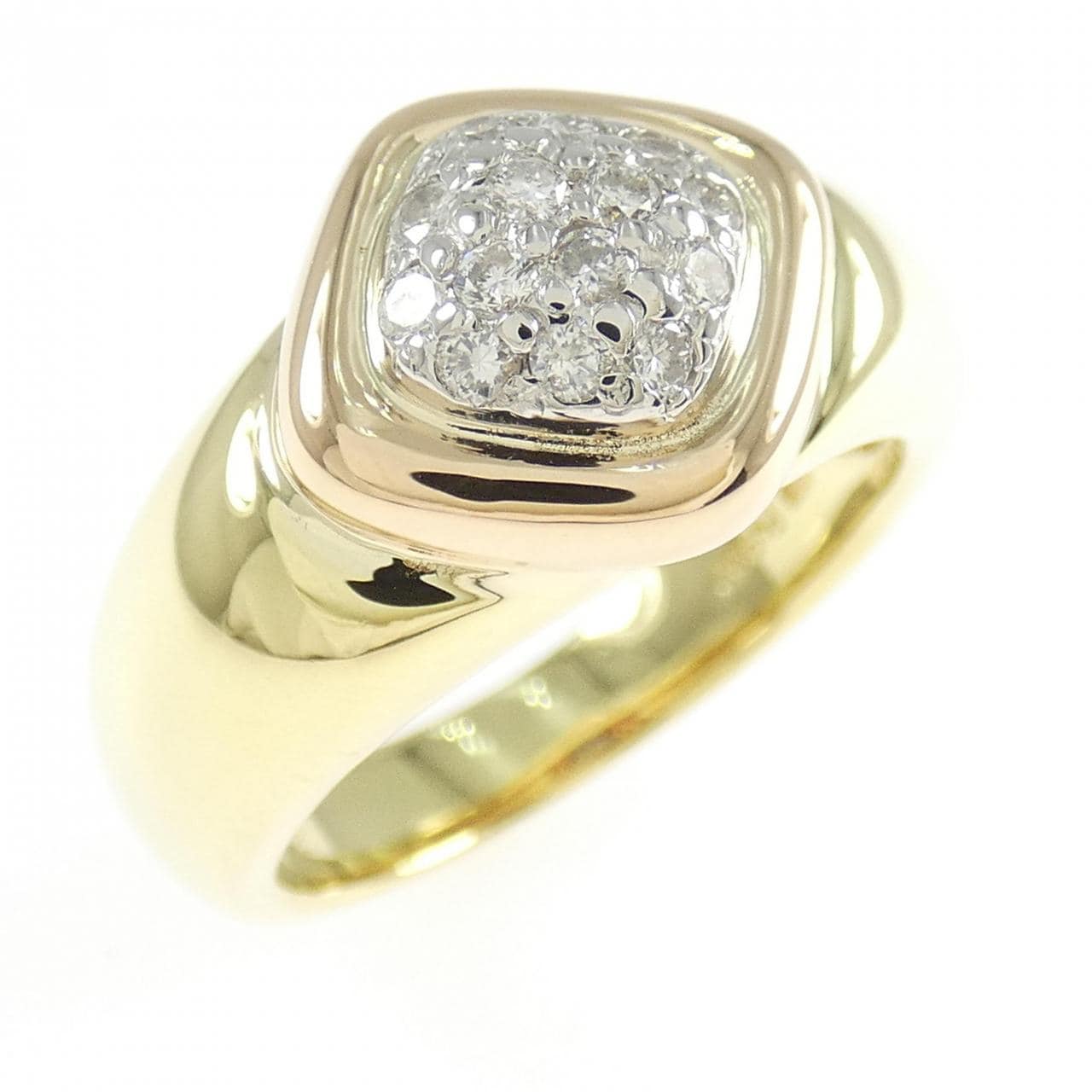 K18YG/PT900/K18PG ダイヤモンド リング 0.22CT