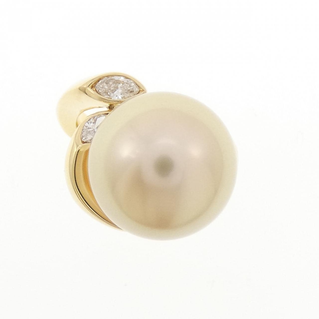 K18YG 白蝶パール リング 13.6mm