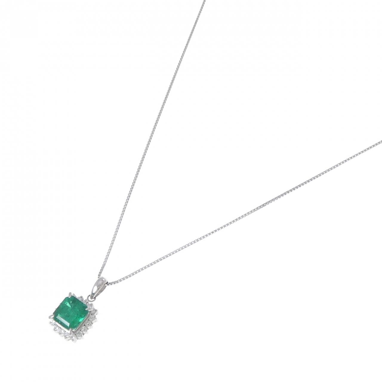PT900/PT850 エメラルド ネックレス 1.44CT