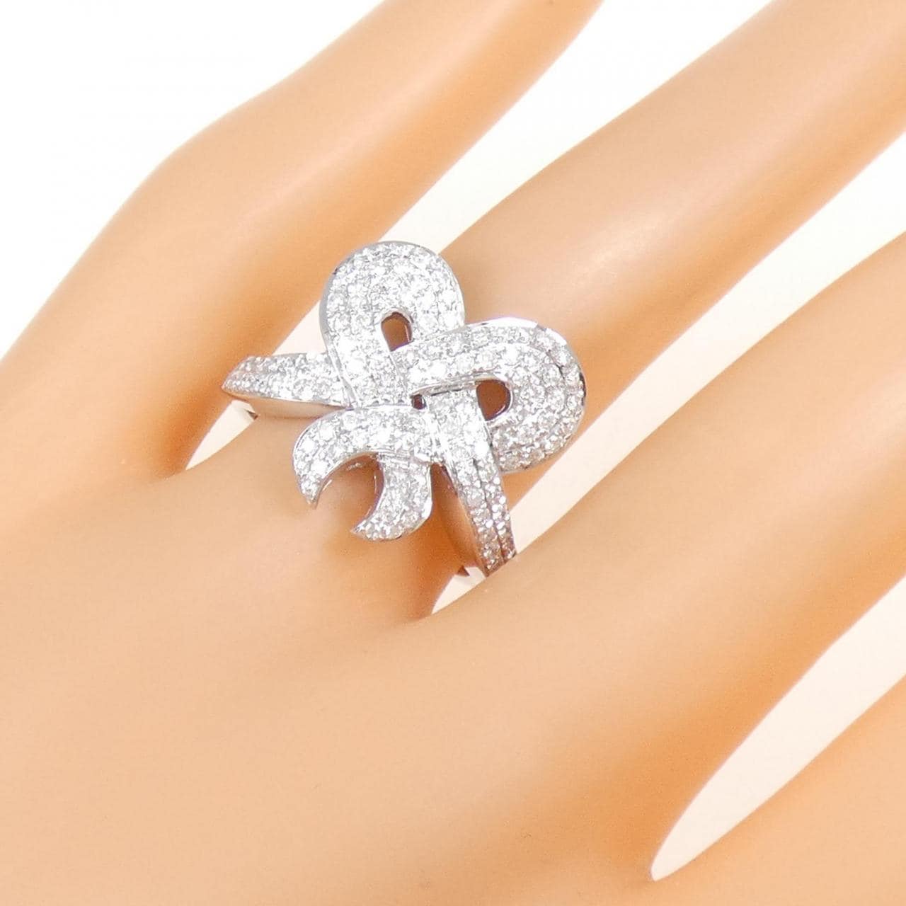 K18WG パヴェ ダイヤモンド リング 0.70CT