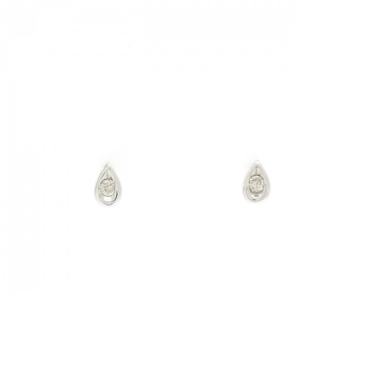 K14WG ダイヤモンド ピアス 0.04CT