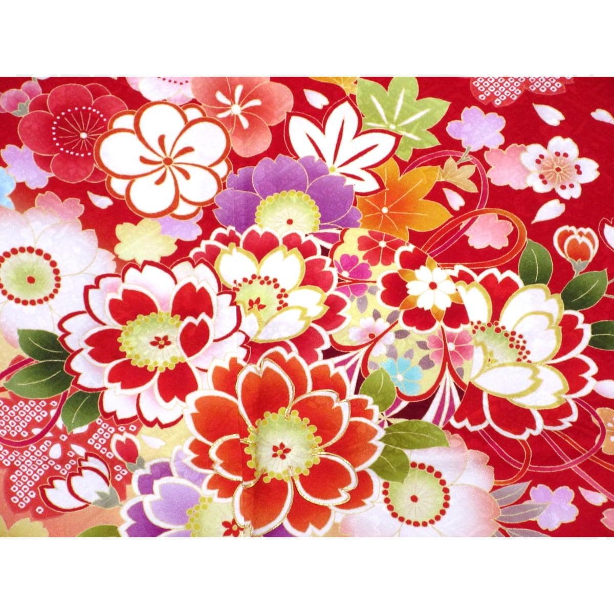 振袖　友禅加工刺繍入り　ボカシ染