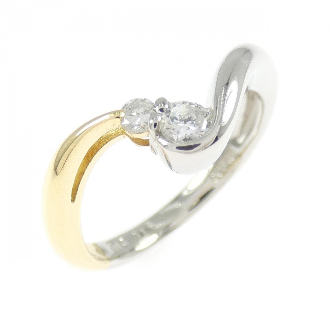 K18YG/PT900 ダイヤモンド リング 0.16CT