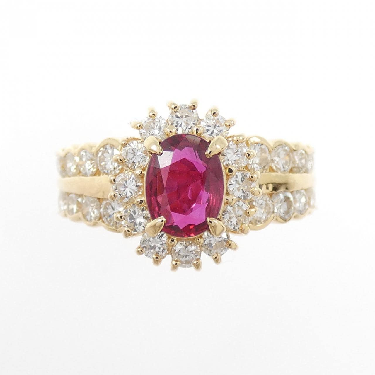 K18YG ルビー リング 0.66CT