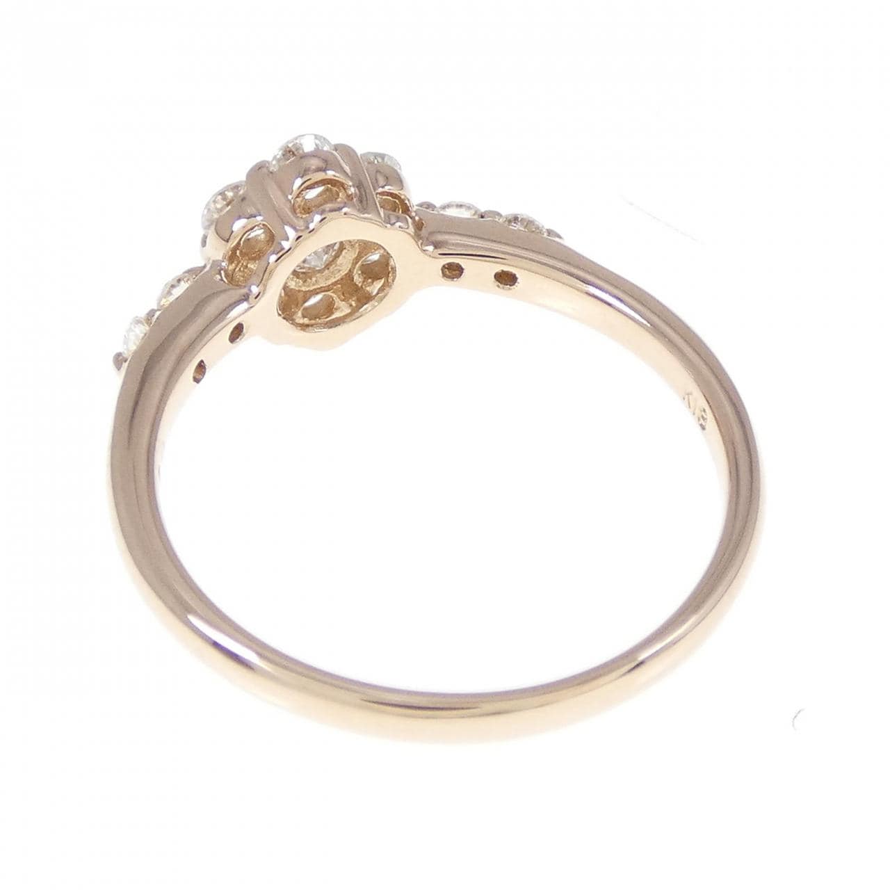 K18PG フラワー ダイヤモンド リング 0.50CT