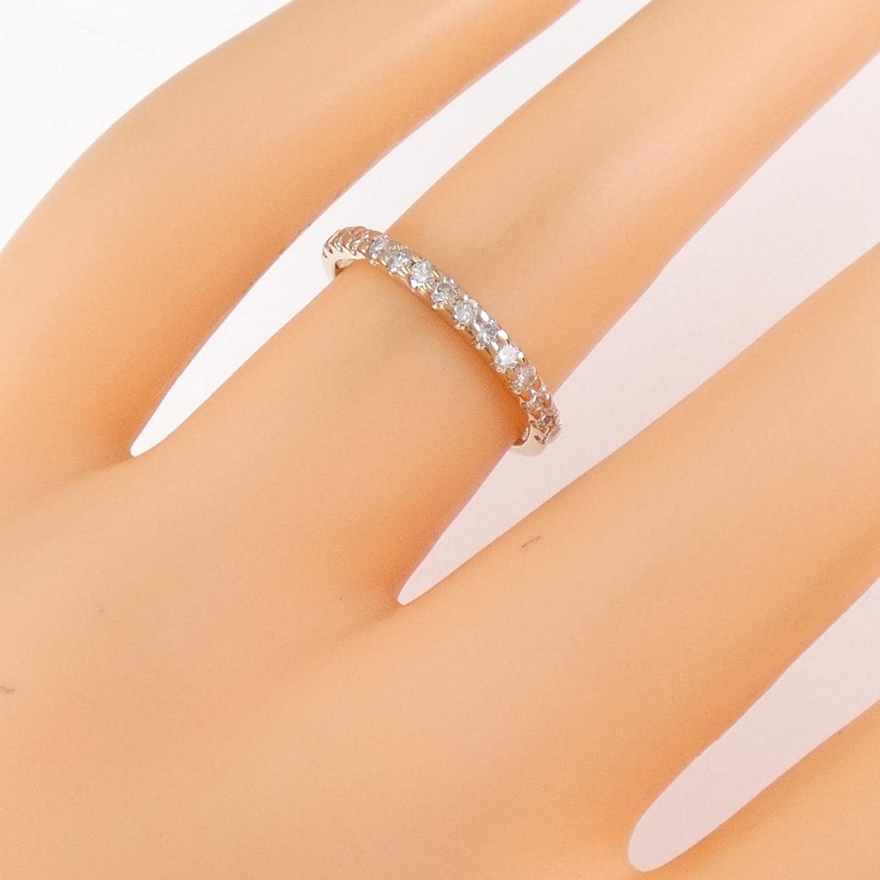 K18PG ハーフエタニティ ダイヤモンド リング 0.30CT