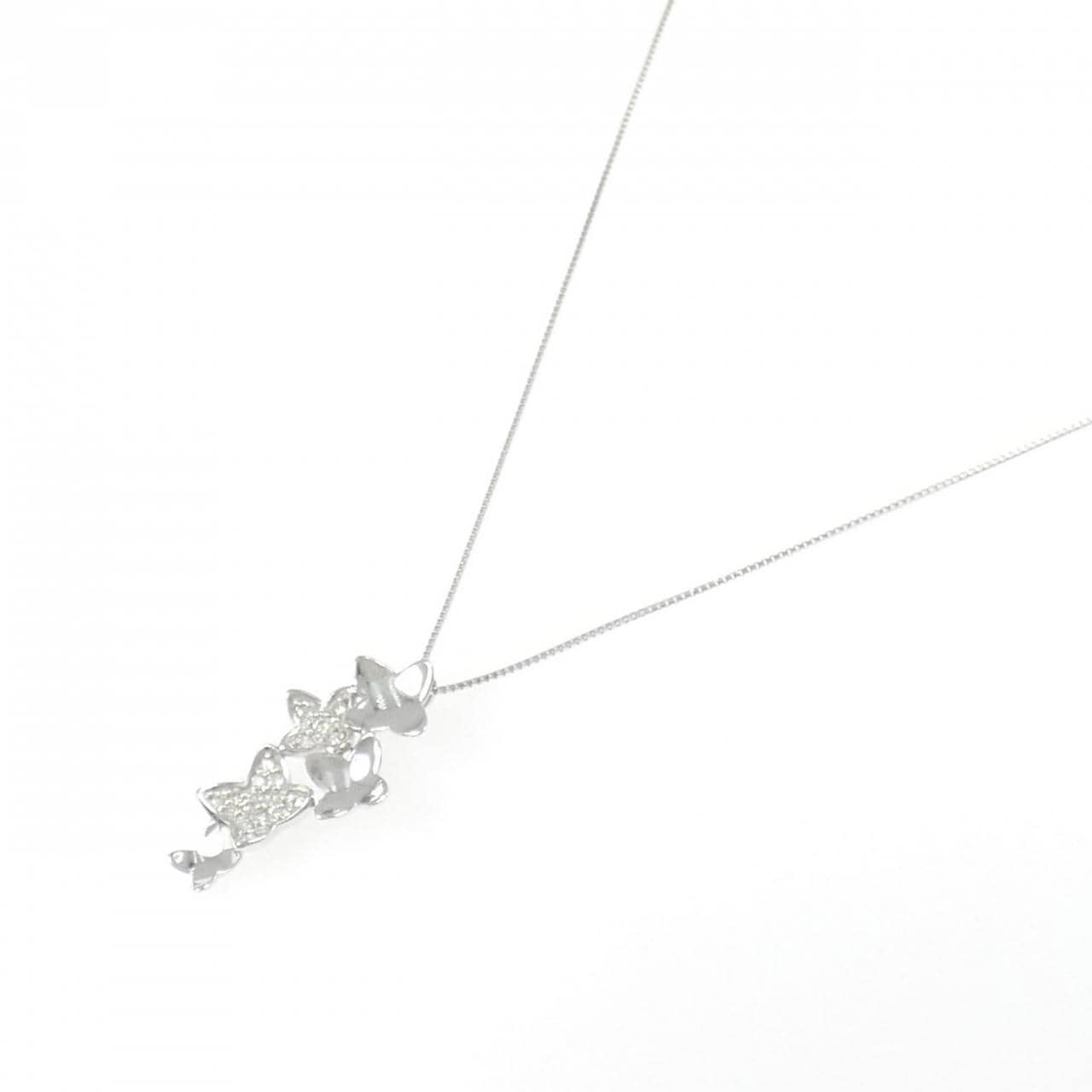 K18WG ダイヤモンド ネックレス 0.18CT