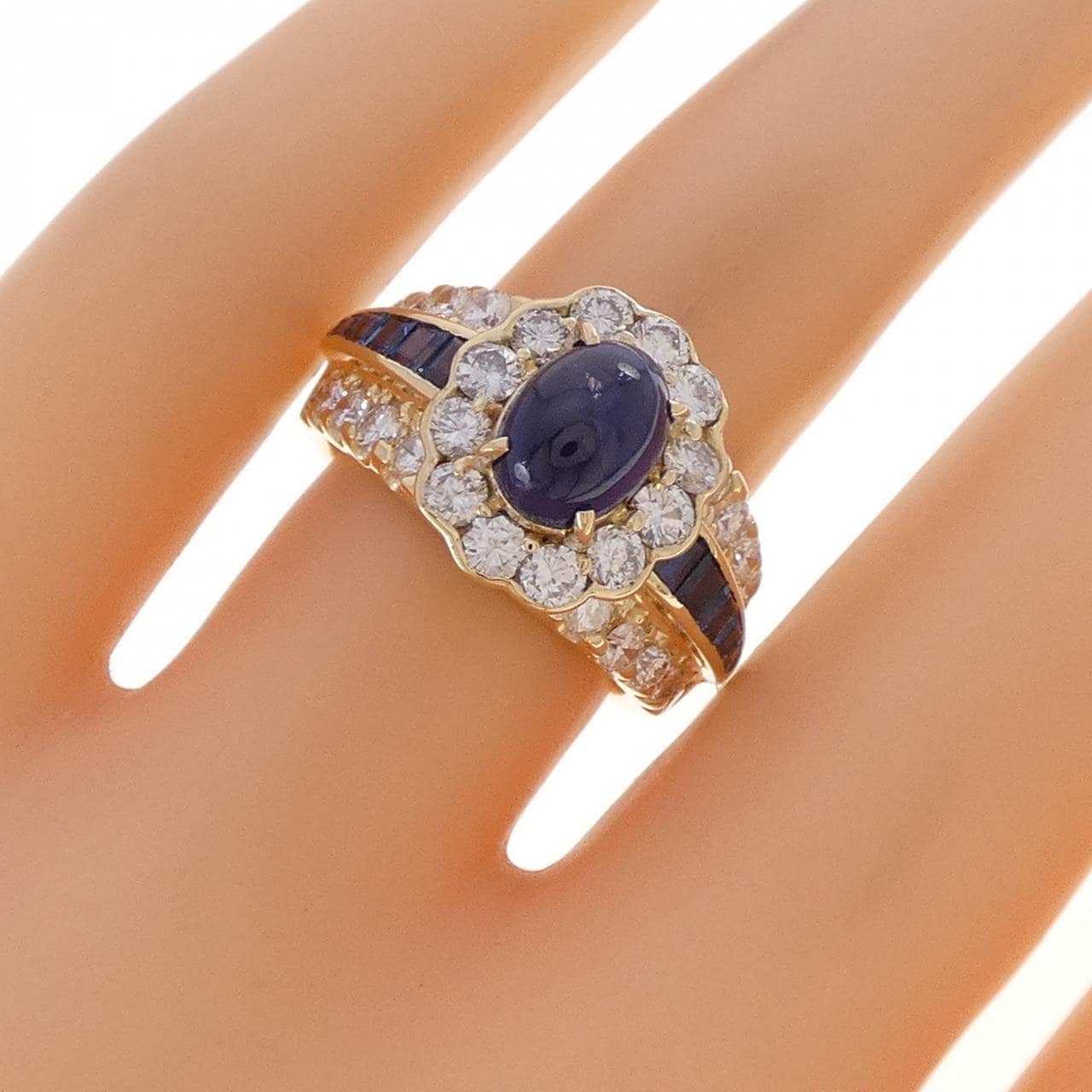 K18YG サファイヤ リング 2.80CT