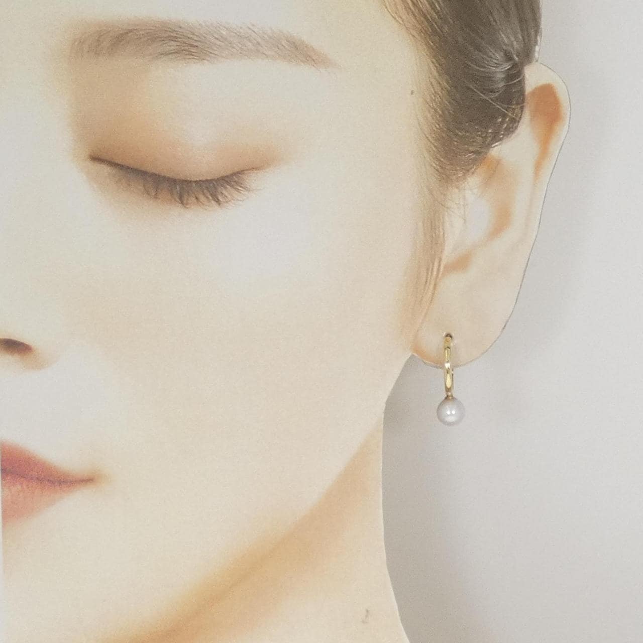 シエナ ロゼ 淡水パール ピアス 6.2mm