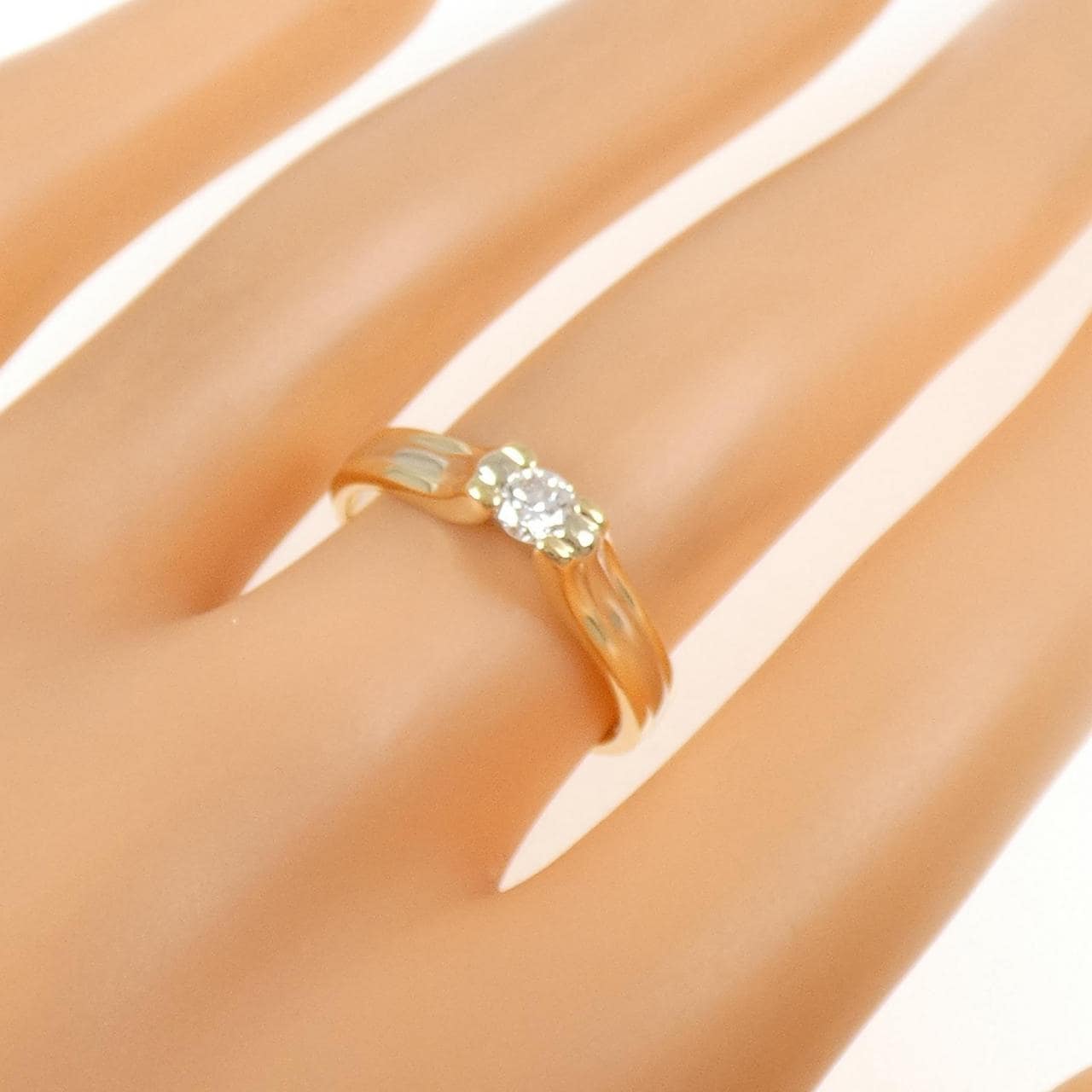 K18YG/K18WG ダイヤモンド リング 0.19CT