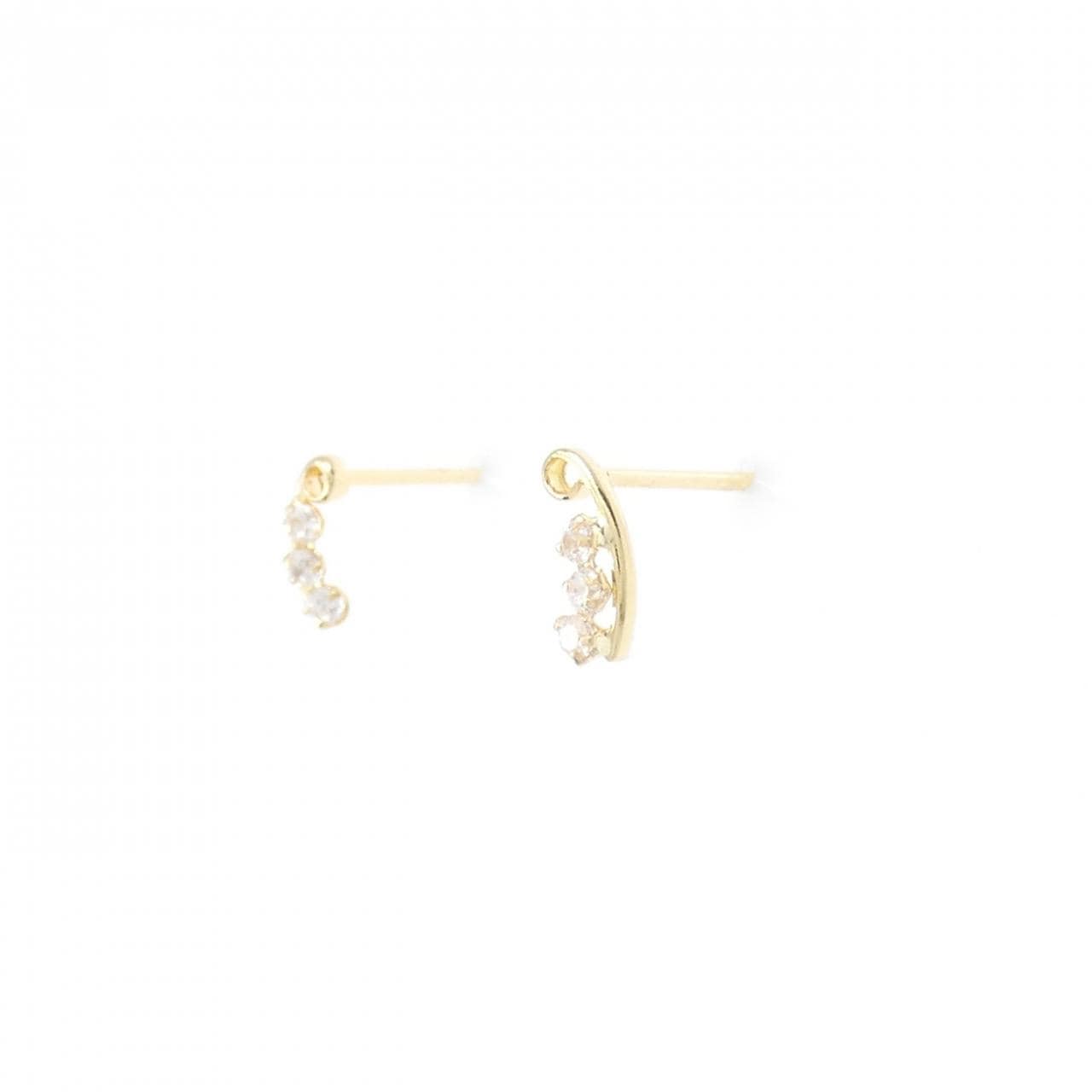 [BRAND NEW] K18YG Cubic Zirconia Earrings