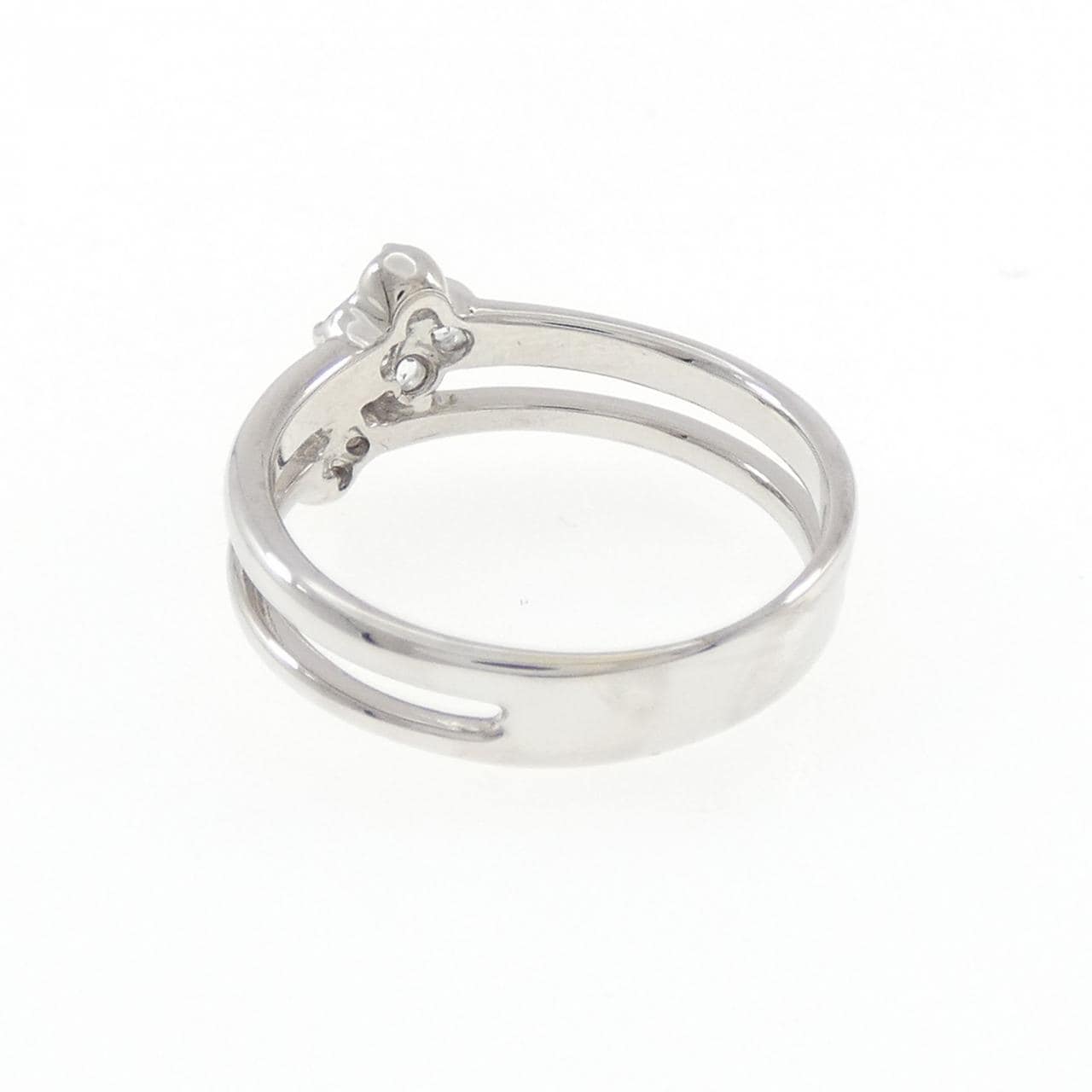 K18WG フラワー アクアマリン リング