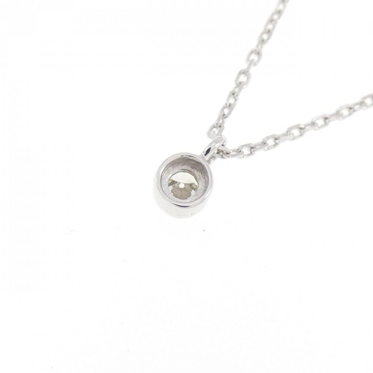 K18WG ソリティア ダイヤモンド ネックレス 0.10CT