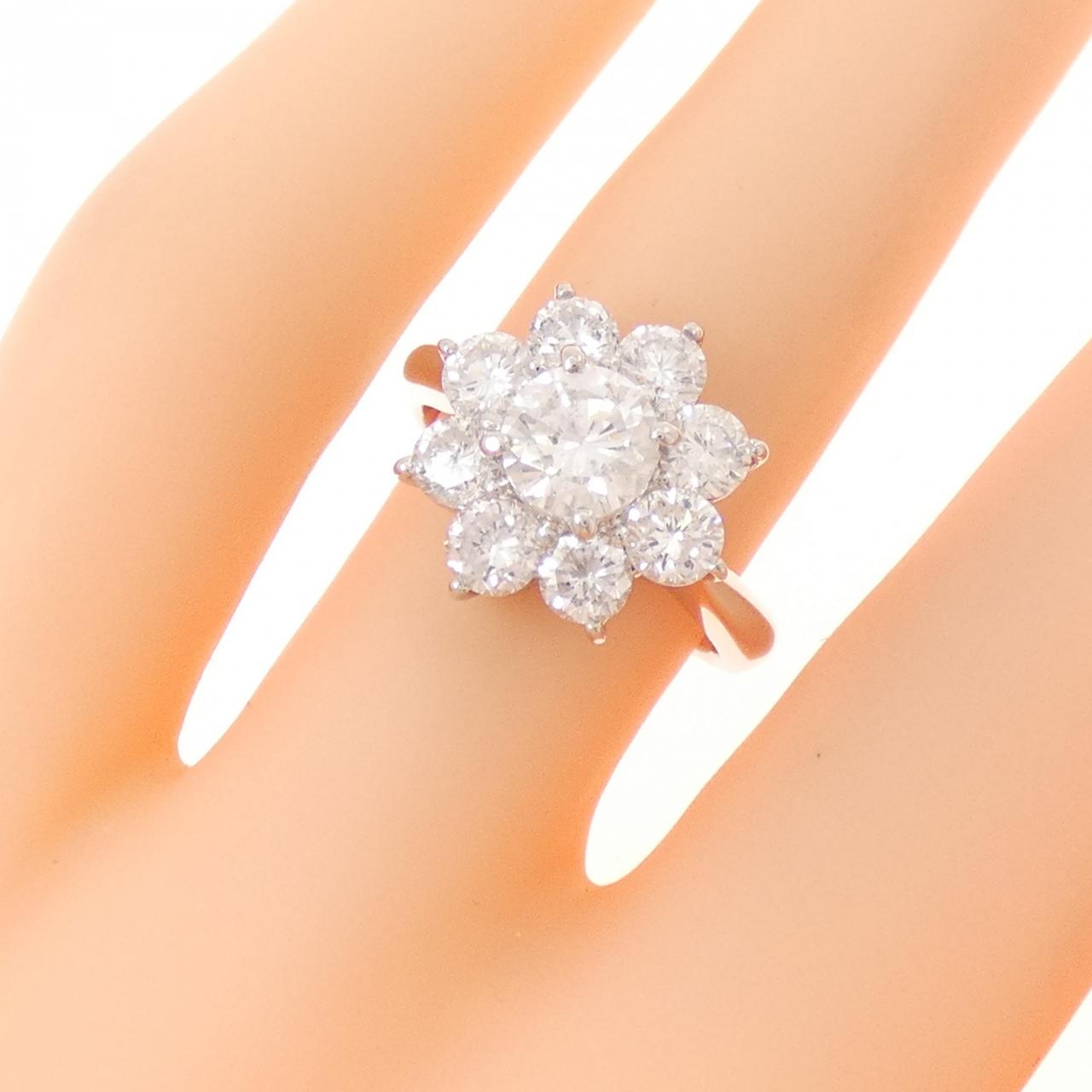PT900 フラワー ダイヤモンド リング 2.00CT