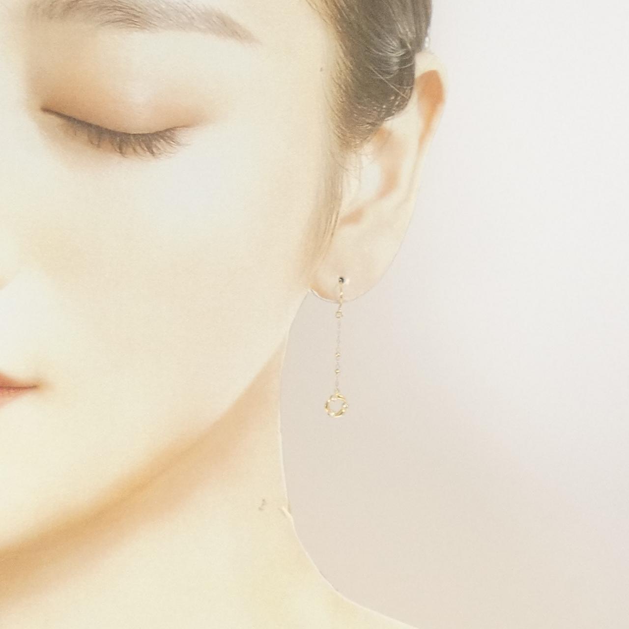 K18YG ダイヤモンド ピアス 0.06CT