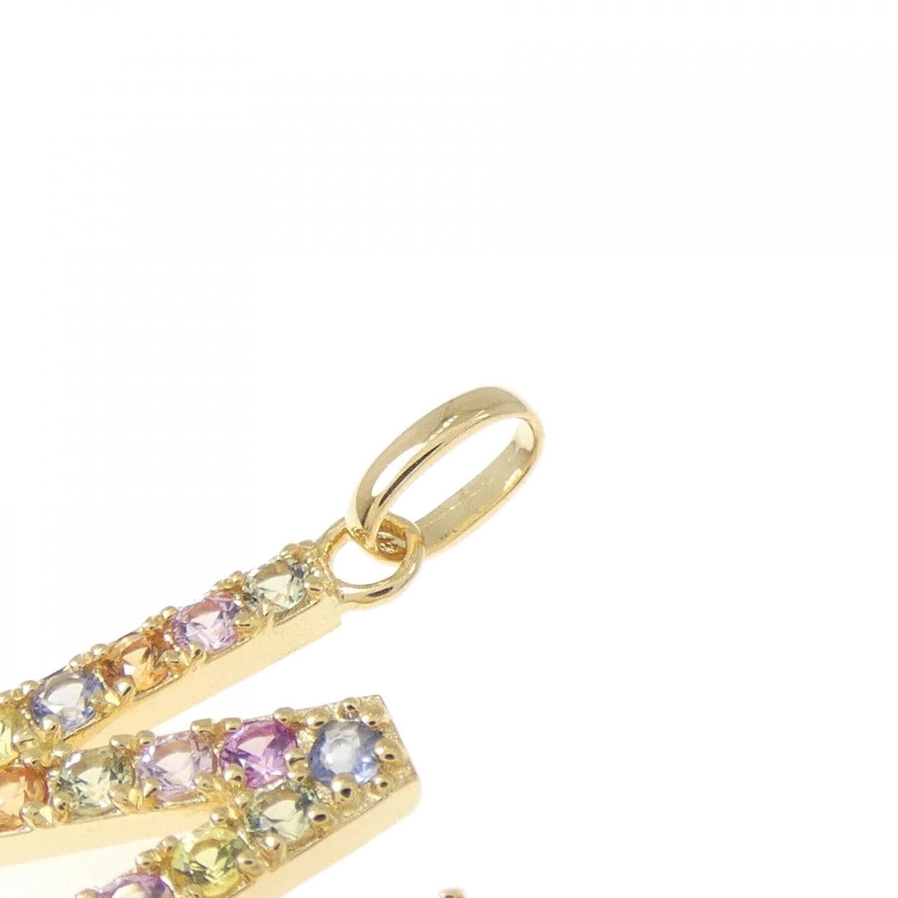 【新品】K18YG イニシャルW サファイヤ ペンダント 0.32CT