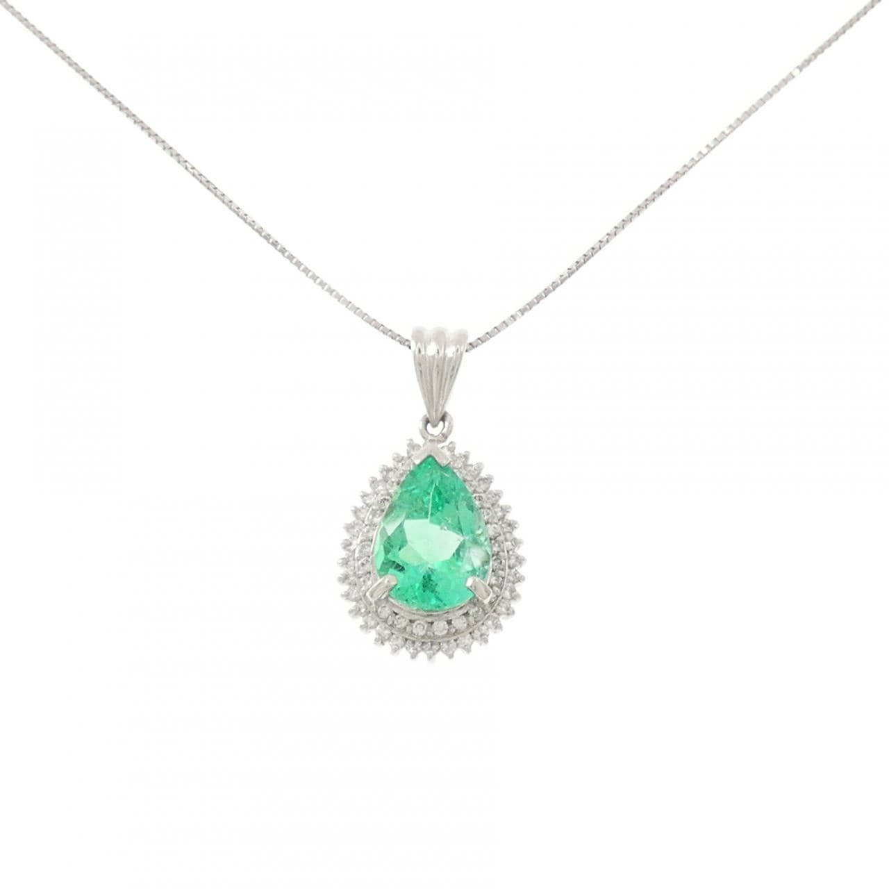 PT900/PT850 エメラルド ネックレス 3.35CT